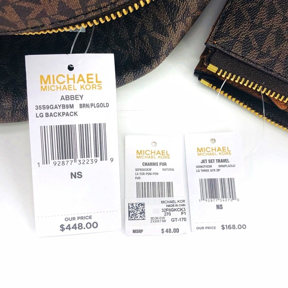 3PCS Michael Kors Abbey Large Backpack Wallet Set - Picture 8 of 8